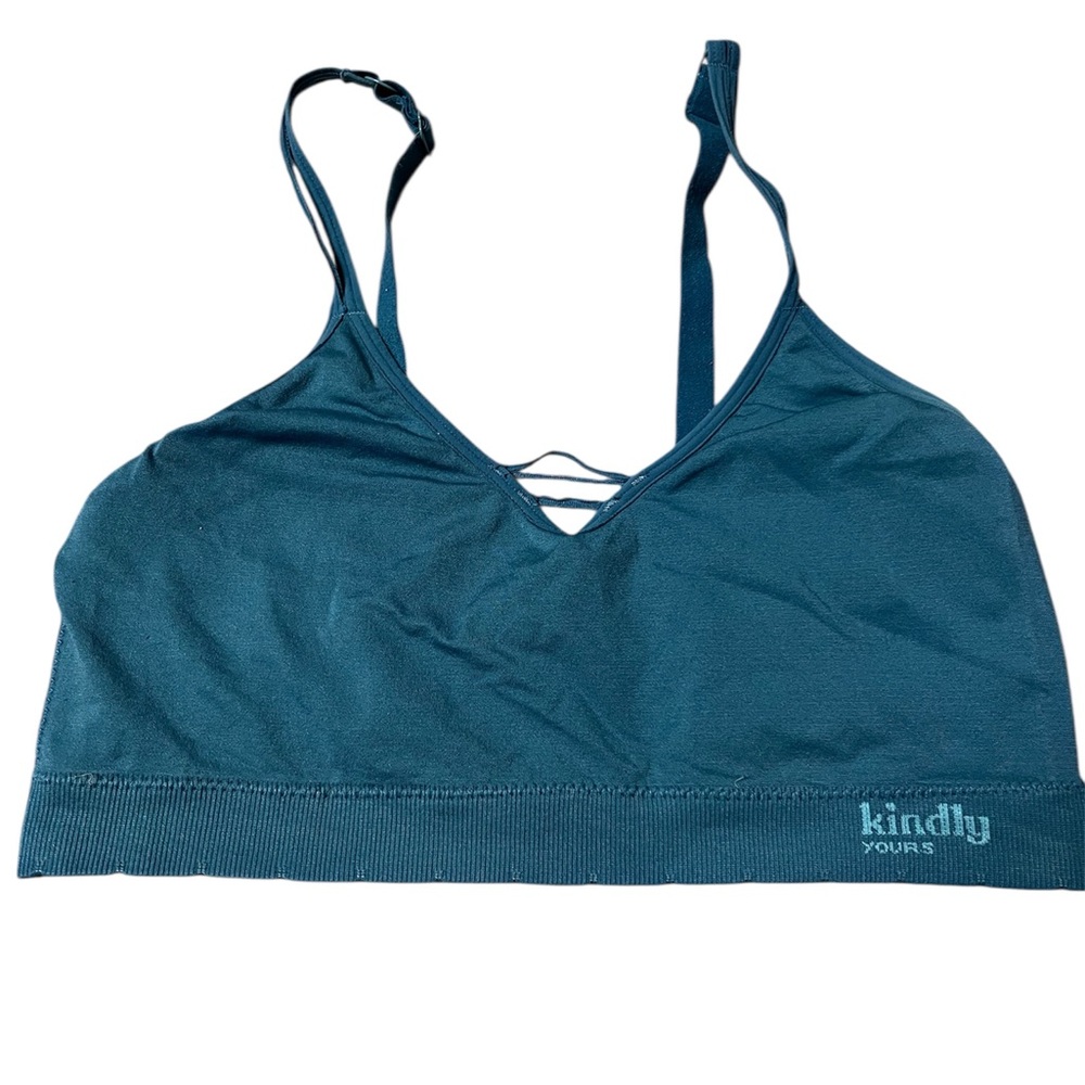 Kindly Yours Women's Triangle Seamless V-Neck Performance Bralette Size Large